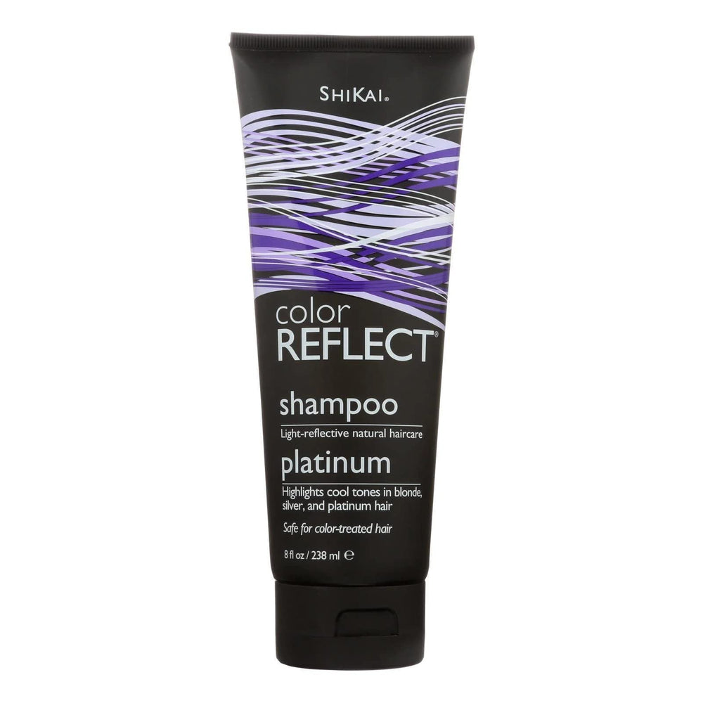 Shikai Color Reflect Platinum Shampoo bottle delivering cool tones for gray, blonde and platinum hair