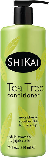 ShiKai Tea Tree Conditioner 24oz bottle with peppermint provides refreshing scalp relief.