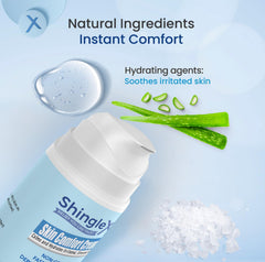 ShingleX Skin Cream dermatologist-tested seal visible.
