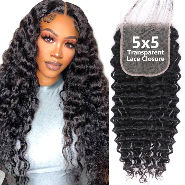 Shining Girl 5x5 HD lace closure front view shows natural texture and blend.