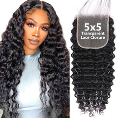 Shining Girl 5x5 HD lace closure front view shows natural texture and blend.