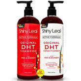 Shiny Leaf DHT Blocker Shampoo bottle with rosemary oil for healthier-looking hair.