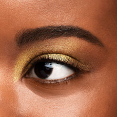 Shiseido POP PowderGel Eye Shadow Kan-Kan Gold 13 application on skin with easy blend using brush or finger