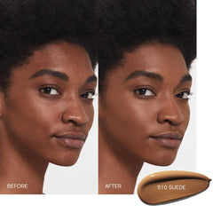 Shiseido Synchro Skin SPF 30 label on bottle indicates UVA/UVB protection.