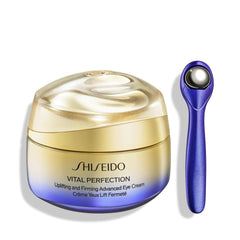 Shiseido Vital Perfection Eye Cream 15ml jar delivering deep hydration and eye-area firmness.