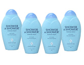 Shower To Shower Morning Fresh powder front view showing a four-pack for extended dryness
