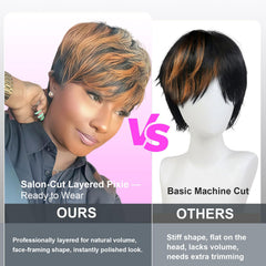 Showreal Pixie Cut Wig breathable-cap design supports all-day comfort
