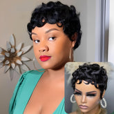 Showreal Pixie Cut Wig front view highlights natural density for a sleek, easy daily look.