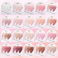 SHOYUM 24 colors swatches demonstrate sheer to opaque jelly finish for versatile looks