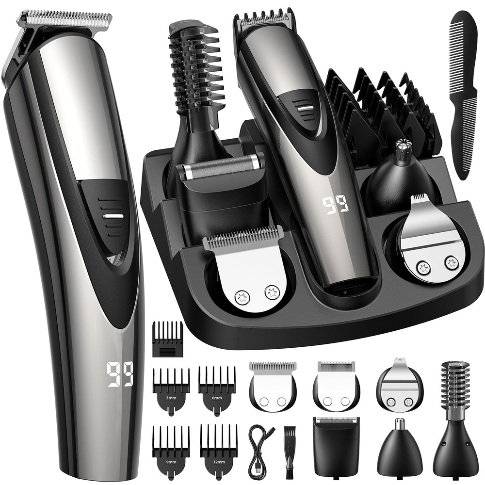 SHPAVVER beard trimmer front view showing cordless design for on-the-go grooming