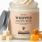 SHUIKU beef tallow honey balm jar closeup highlighting rich hydration for skin