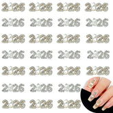 SHUXILIN 2026 nail charms in gold and silver add festive sparkle to nails