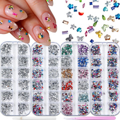 SHUXILIN 4Boxes color rhinestones collection for versatile DIY nail art
