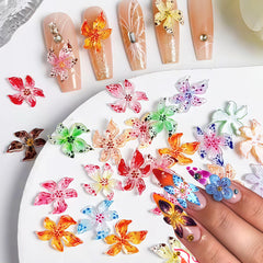 SHUXILIN hibiscus nail gems for vibrant summer designs and quick decorating
