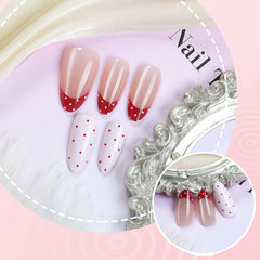 SHUXILIN polka dot pattern design nails close-up for playful elegance.