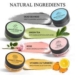 SHVYOG green tea clay mask jar promotes detox and balance