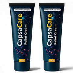 Shwfhi CapsaCare cream bottle closeup displays the capsaicin blend for targeted relief.