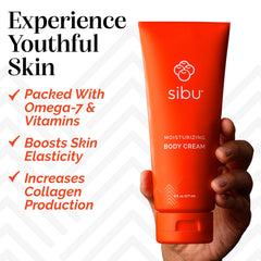 Sibu aloe and olive oil blend on skin for gentle moisture.