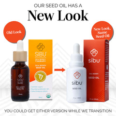 Sibu Sea Buckthorn Seed Oil dropper shows precise daily application for skin.