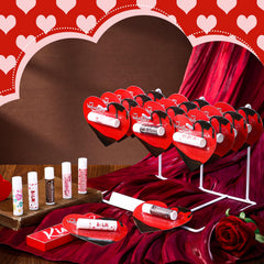 Siifert Lovely Hearts lip balm closeup showing rich moisture and playful design.