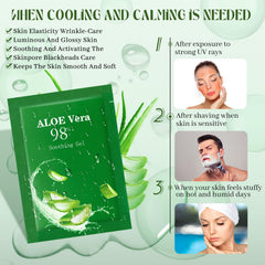 Versatile mini aloe gel, ideal as face moisturizer, after-sun, or hair serum.