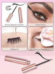 Easy application demo showing eyeliner as base for lash attachment.
