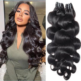Silky Longess 12A body wave bundle 18-inch closeup for natural blending.