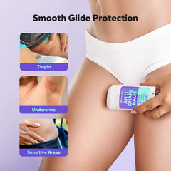 SilkySecret Anti-Chafing Stick applied on skin for friction relief