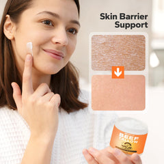 SilkySecret beef tallow body balm on elbows and knees for dryness