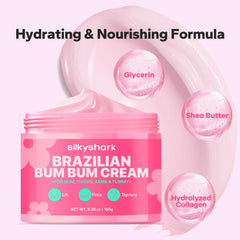 SilkyShark Bum Bum Cream texture-glide shows a light, non-greasy feel.