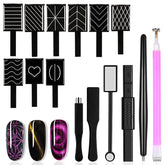 SILPECWEE cat eye magnet wand set creates varied patterns for nails.