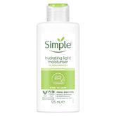 Simple Hydrating Light Moisturizer bottle close-up showing gentle hydration for sensitive skin