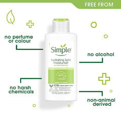 Simple Hydrating Light Moisturizer being applied to the face during routine