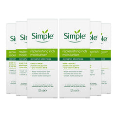 Simple Kind to Skin Replenishing Rich Moisturiser jar close-up showing soothing texture