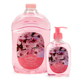 SIMPLE PLEASURES Cherry Blossom bottle refreshing hands with subtle fragrance at the sink