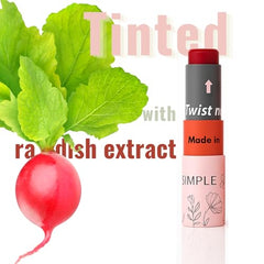 Simple Sophistication Argan oil lip balm application with subtle tint