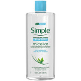 Simple Water Boost micellar cleansing water bottle showing hydration while cleansing