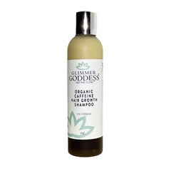 Simply Radiant Beauty Glimmer Goddess shampoo bottle supports thinning hair