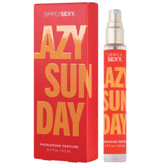 SIMPLY SEXY Affirmations Lazy Sunday label closeup highlights orange blossom and pear for a bright start.