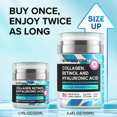 SimplyVital retinol-collagen-hyaluronic acid cream texture close-up for smooth application