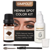Simpout Pure Natural Henna Dark Brown bottle showing rich color for natural coverage