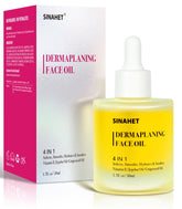 SINAHET Dermaplaning Oil bottle pouring for a smooth, gentle shave.