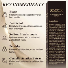 5ml SINPIN lash serum bottle on table for daily use.