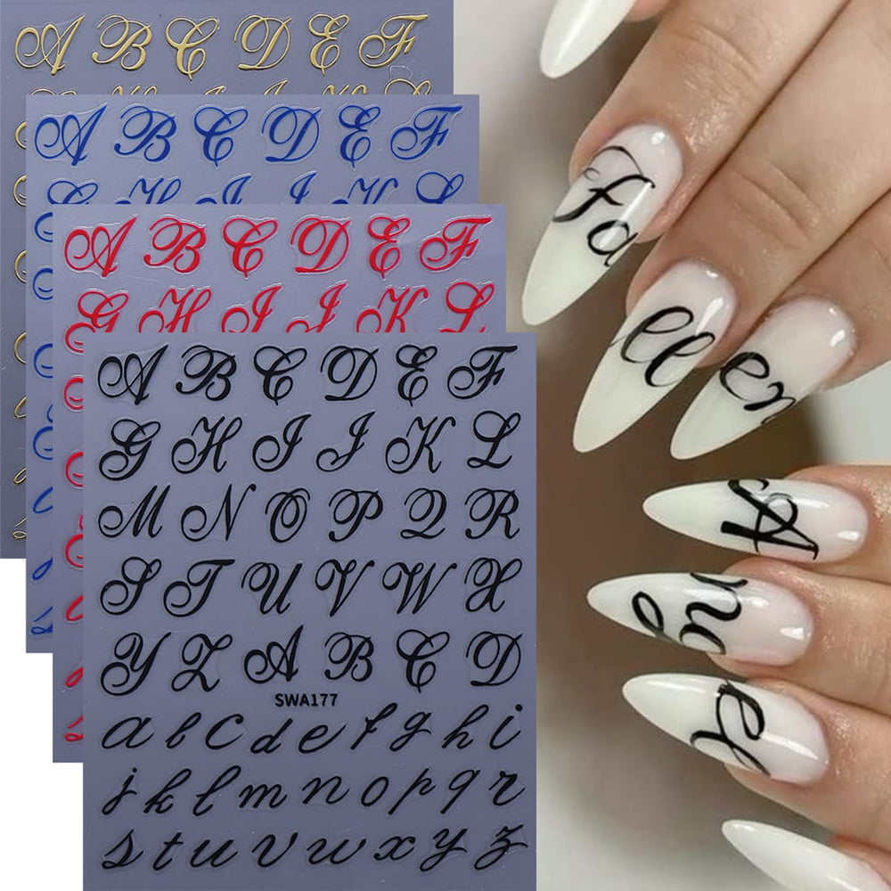 SINSEN Valentines nail stickers 6 sheets add retro letter flair to nails.
