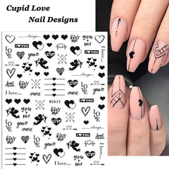 SINSEN heart nail stickers easy application with no glue required.
