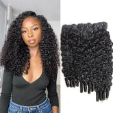 Sinuowei curly bundles 16in water-wave texture for natural-looking volume and quick installs