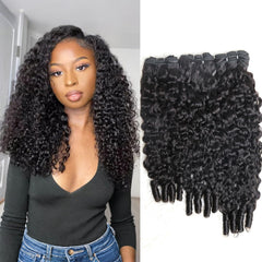 Sinuowei curly bundles 16in water-wave texture for natural-looking volume and quick installs