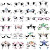 SIQUK Mermaid face gems in 24 colorful sets for festival looks
