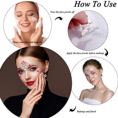 SIQUK rhinestone face stickers for festival glow and easy application