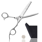 Sirabe thinning shears sword-shaped design close-up for precise texture